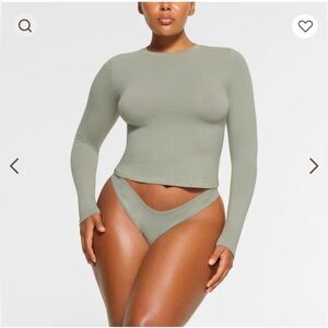 SKIMS COTTON JERSEY LONG SLEEVE T-SHIRT